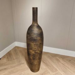 Keramiek XXL Fles Oldenzaal D23H80CM goud - bruin