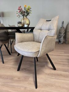 Armstoel Overijssel microvezelstof taupe