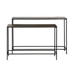 Sidetable HARTSVILLE donkerbruin brons set van 2