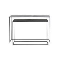 Sidetable BOCA ruw lood en antiek zwart set van 2