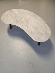 Salontafel HPL blad organisch 100x55cm marmerlook