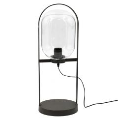 Tafellamp metaal met bolglas
