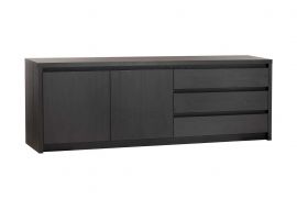 Dressoir Hoogeveen groot 242cm zwart