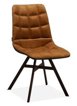 Eetkamerstoel Earth microvezel cognac