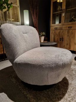 Draaifauteuil Turn Teddystof grijs