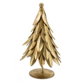 Mini kerstboom metaal goud 17,5cm