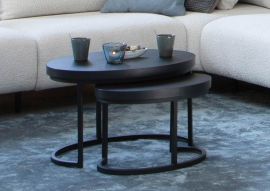 Salontafel Set Hoogeveen Ovaal Zwart