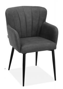 Armstoel Amourette microvezelstof antraciet
