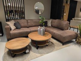 Hoekbank Steenwijk 3L+Ottomane Microvezel