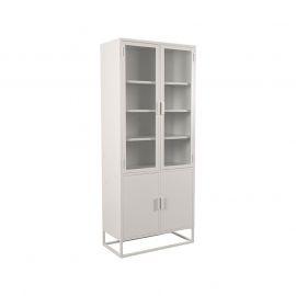 Vitrinekast Level wit metaal 80x40x190 cm