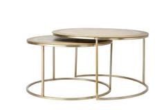 Salontafel set 2x rond TALCA licht goud