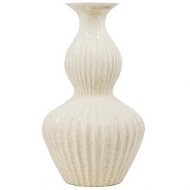 Aardewerk vaas clown beige 34,5cm