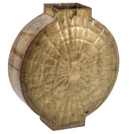 Metalen vaas rond peach 34cm hoog