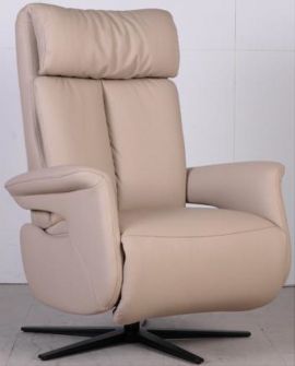 Relaxfauteuil Bemmel leder draaistoel met sta-op