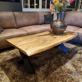Salontafel Edge Acacia 130x70 cm X-poot