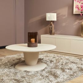 Salontafel Mabel 90cm rond mangohout zandkleur