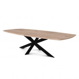 Eetkamertafel eikenhout Deens ovaal kruispoot