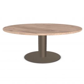 Eetkamertafel eikenhout 140cm rond 4cm bolle rand