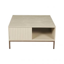 Salontafel Madison 80cm vierkant laden zandkleur