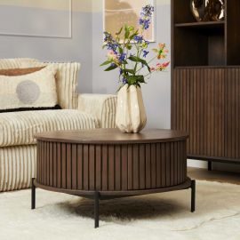 Salontafel Madison 80cm rond laden walnoot