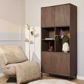 Vakkenkast Madison 90cm mangohout walnoot