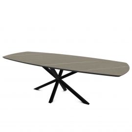Eetkamertafel Deens Ovaal HPL taupe kleur