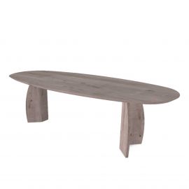 Eetkamertafel Stomp Ovaal eiken met houten poten