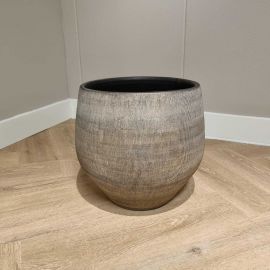 Pot Keramiek Hengelo D36H32CM zwart/goud
