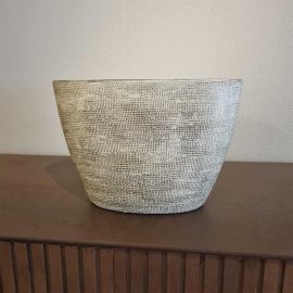 Keramiek Vaas ovaal Borne L33D16H26CM taupe