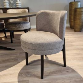 Eetkamerstoel Ommen luxe effen stof houten poot