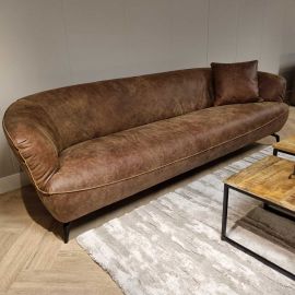 Ronde Bank Hardenberg 277cm Africa leder bruin