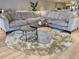 Emmen hoekbank losse kussens velours taupe