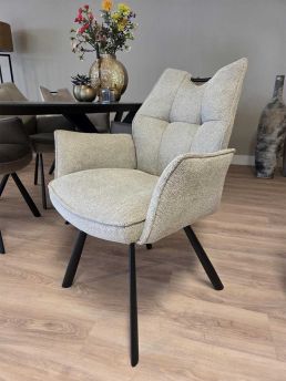 Armstoel Overijssel meubelstof taupe