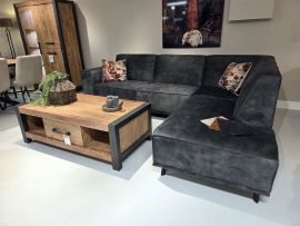 Ommen hoekbank microvezel groen 2,5-ottomane