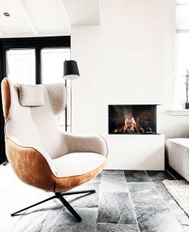 Design draaifauteuil Haaksbergen combi leder stof