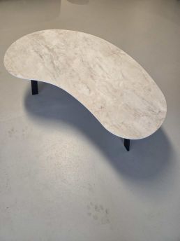 Salontafel HPL blad organisch 100x55cm marmerlook
