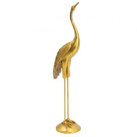 Decoratie kraanvogel goud