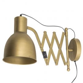 Wandlamp industrieel goud uittrekbaar  