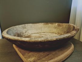 Oude houten schaal 28cm