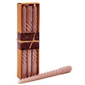 Doos met 6 spiraalkaarsen roest 20cm