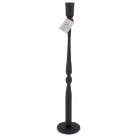 Kaarsenstandaard metaal zwart 29cm