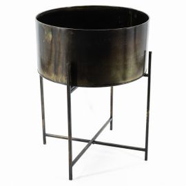Plantentafel rond metaal bruin 82cm