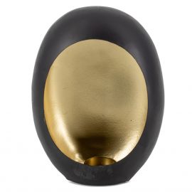 Windlicht Standing Egg zwart medium