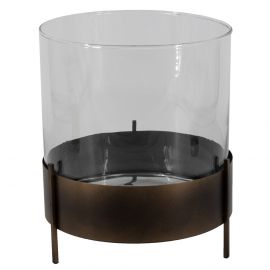 Kaarsenstandaard glas en metaal large