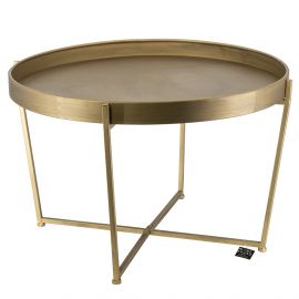 Salontafel rond metaal goud 73cm