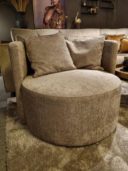 Loveseat Circle Velvet Beige 107cm