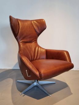 Draaifauteuil Trones 4001 Leder Roma Kastanje