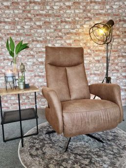 Relaxfauteuil Borculo Cognac elektrisch 2m