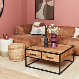 Salontafel Denver mango naturel 80x80