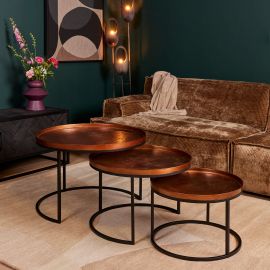 Salontafel set Clive rond koper